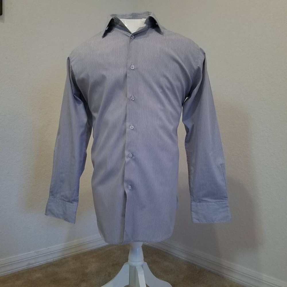 Men's Dress Shirt with Tiny Blue Checkers
